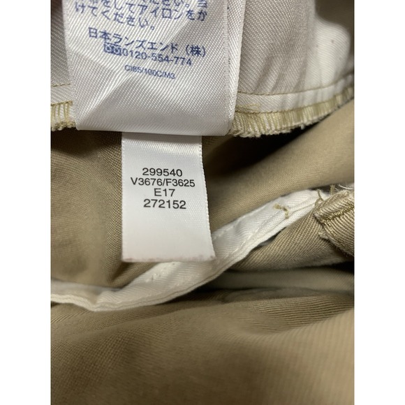 Land End Men Khaki Pants 38x33 Beige Pleated Traditional Fit‎ Straight Cuffs - Picture 9 of 14